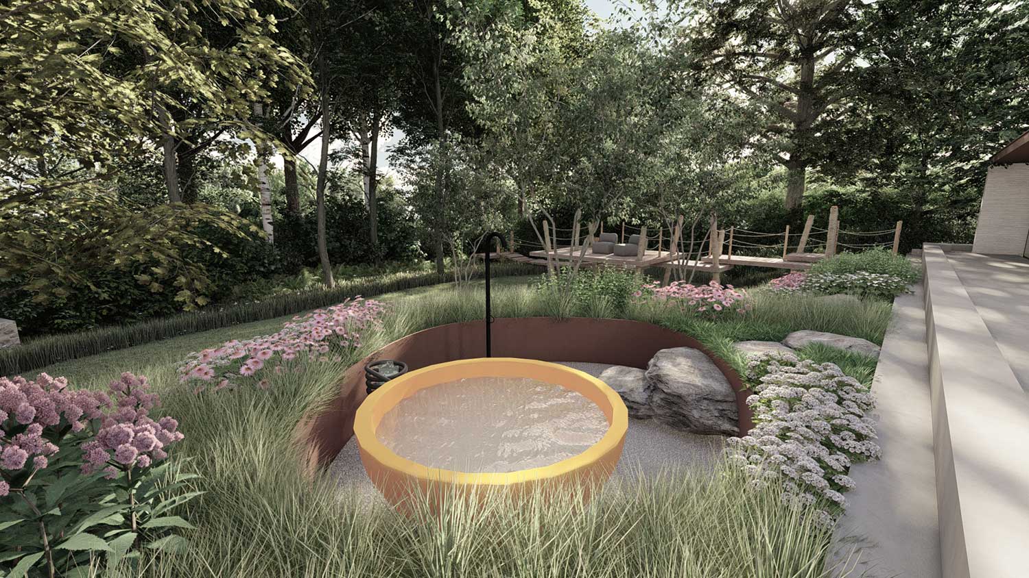 Studio REDD tuinontwerp landschapstuin Limburg hottub